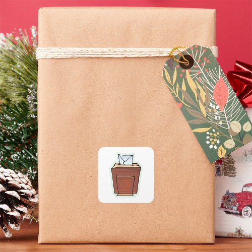Retro Email Inbox Icon Cartoon Style  Square Sticker