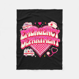 Retro Emergency Department Valentine Nk Nurse Aest Fleece Blanket