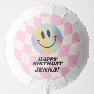 Retro Emoji Smile Birthday For Girls Balloon
