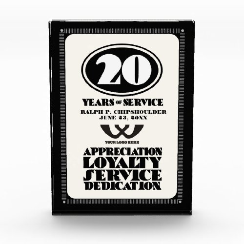 Retro employee 20 year service award