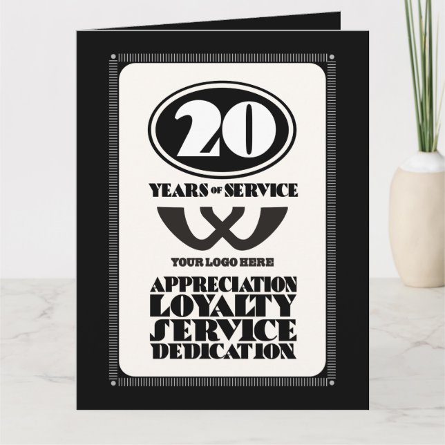 Retro employee 20 year service award card (Front)