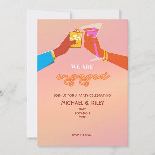 Retro Engagement Party Invitation 