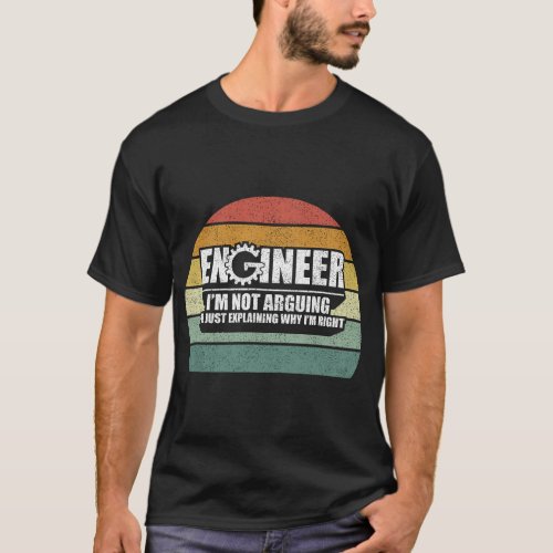 Retro Engineer Im Not Arguing Funny Engineering V T_Shirt