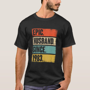 Retro Epic Husband Since 1983 39th Wedding Anivers T-Shirt