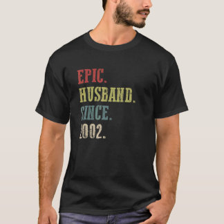 Retro Epic Husband Since 2002 20th Wedding Aniver T-Shirt