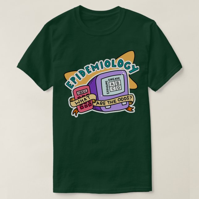 Retro epidemiology public health sticker T-Shirt (Design Front)