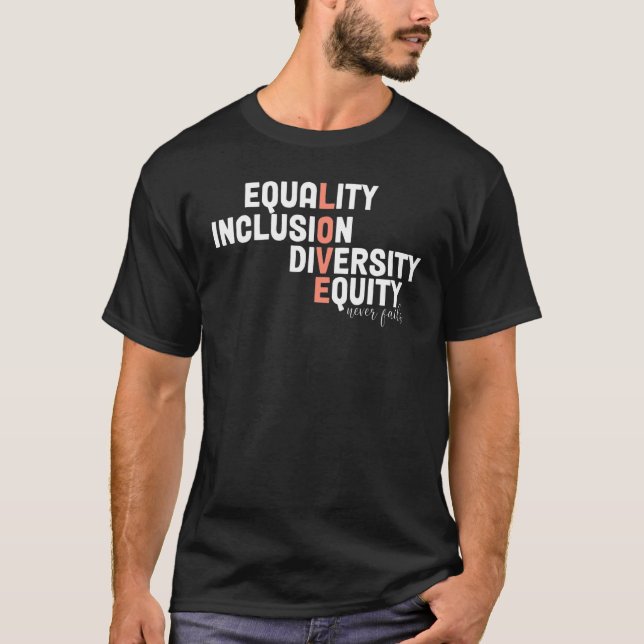 Retro Equality Inclusion Diversity Equity Love Nev T-Shirt (Front)