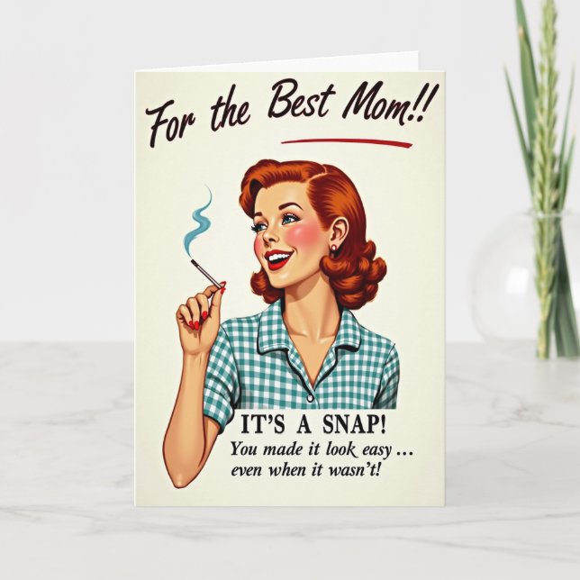 Retro Era Moms Day Card (Front)