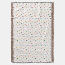 Retro Erathy Terrazzo Print Cozy Throw Blanket