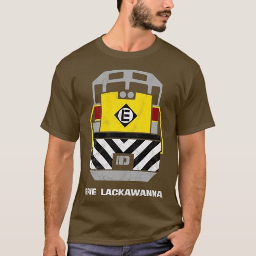 Retro Erie Lackawanna Railroad Train Engine T_Shirt