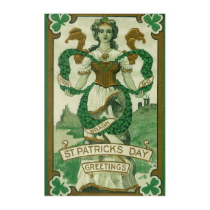 Retro - Erin Go Braugh. St. Patricks Day Greetings Acrylic Print