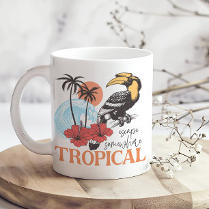 Retro "Escape Somewhere Tropical" Coffee Mug