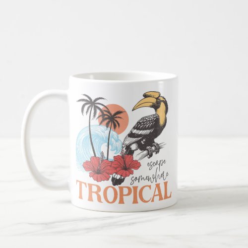 Retro Escape Somewhere Tropical Coffee Mug