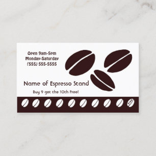 Retro Espresso Stand Loyalty Identity Punch Card