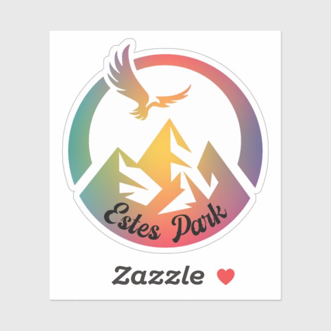 Retro Estes Park Hike Sunset Sticker (Sheet)