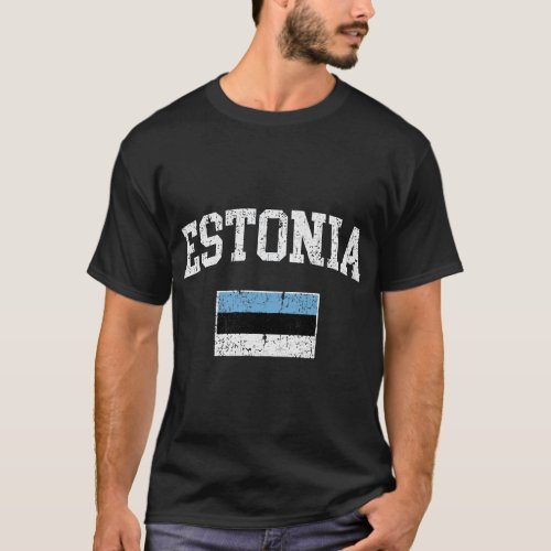 Retro Estonia Flag Vintage Estonian Flag Estonian T_Shirt
