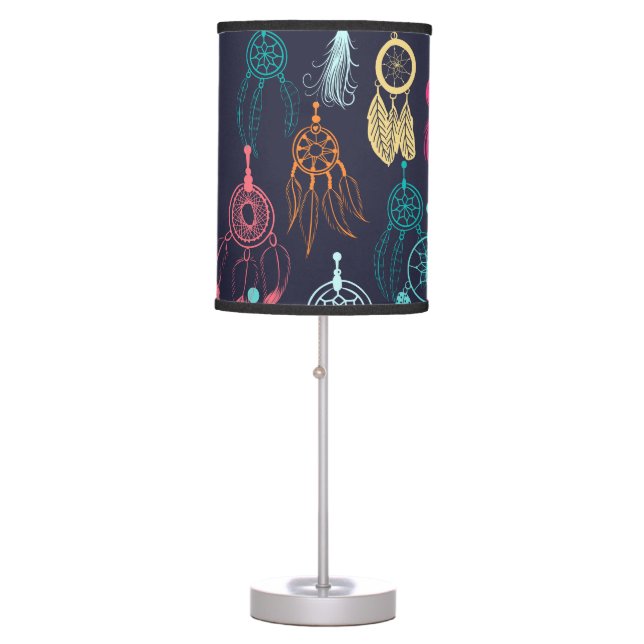 Retro Ethnic Doodle: Dreamcatcher Collection Table Lamp (Front)