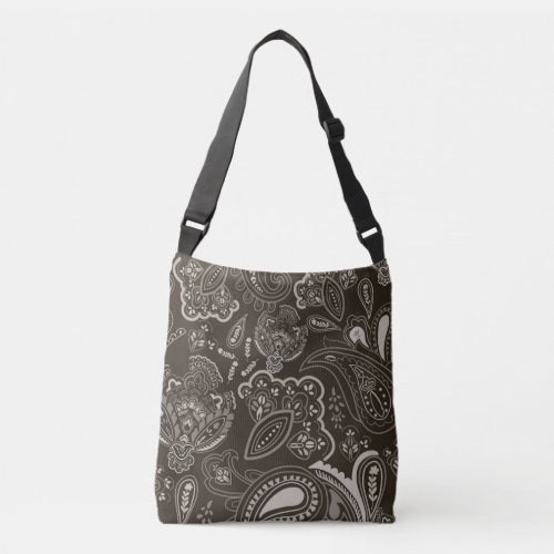 Retro ethnic vintage paisley floral pattern crossbody bag