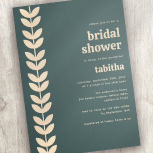 Retro Eucalyptus Bridal Shower Invitation
