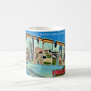Retro Evansville IN Postcard Mug