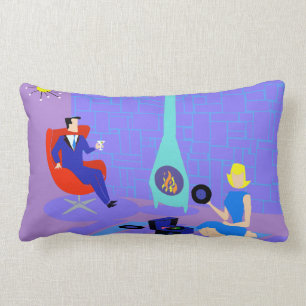 Retro Evening at Home Lumbar Pillow