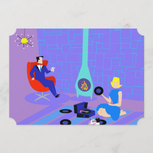 Retro Evening at Home Party Invitations