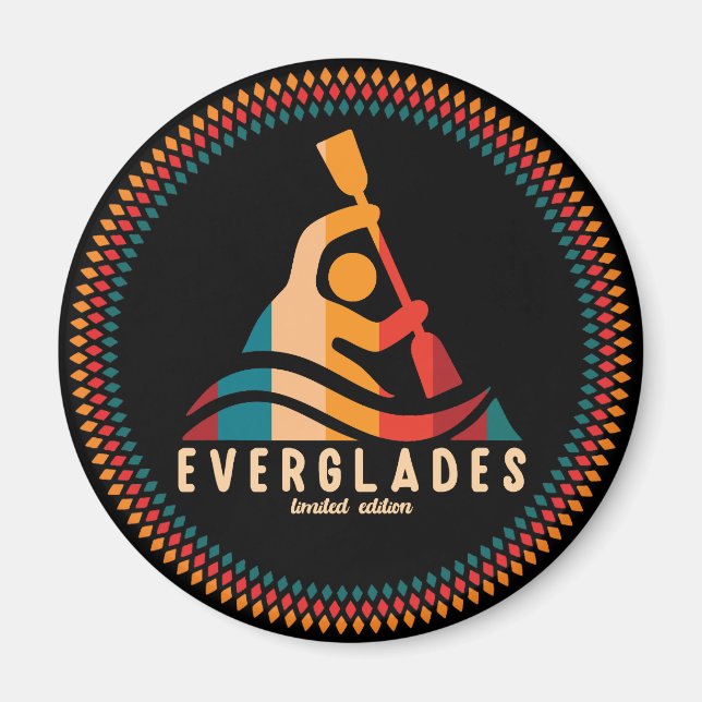 Retro Everglades Kayaking Magnet (Front)
