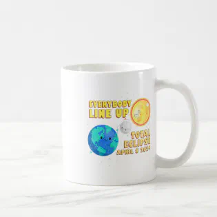 Retro Everybody Line Up Total Solar Eclipse 2024 B Coffee Mug