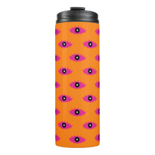 Retro Evil Eye Pattern Burnt Orange& Pink BOHO Thermal Tumbler