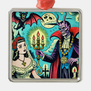 Retro Evil Horror Comics Metal Ornament