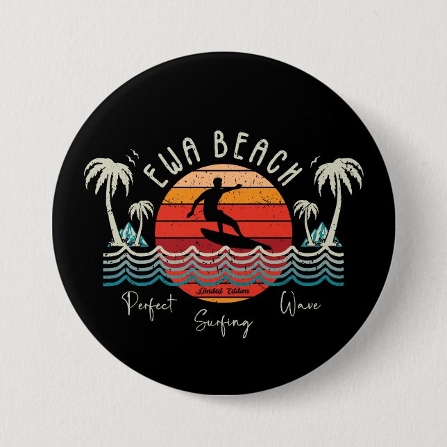 Retro Ewa Beach Button (Front)