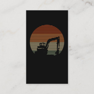 Retro Excavator Boys Toddler Construction Business Card
