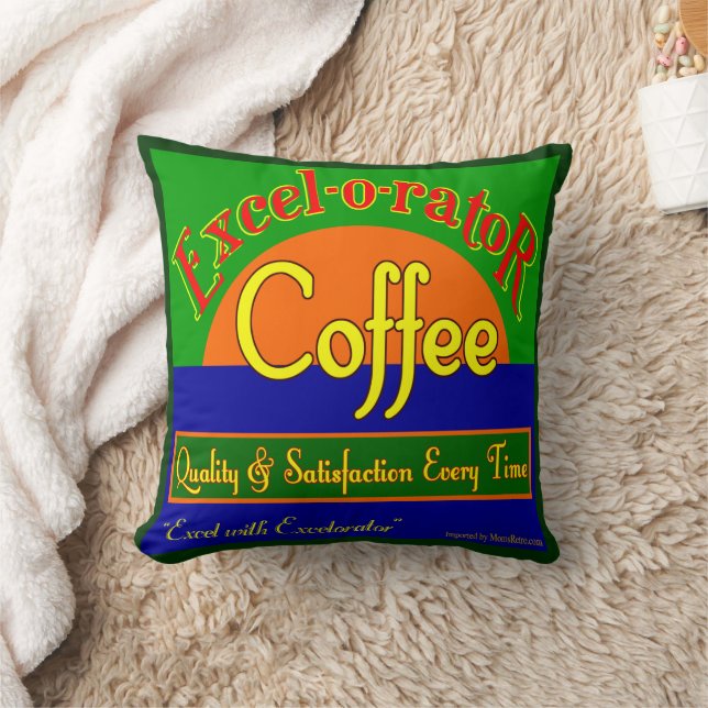 Retro Excelorator Funny Coffee Art Pillow (Blanket)