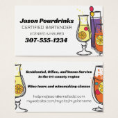 retro exotic drinks party chef catering bartender (Front & Back)