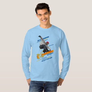 Retro Extreme Sport Skateboarder Men Lg. Sleeve T-Shirt