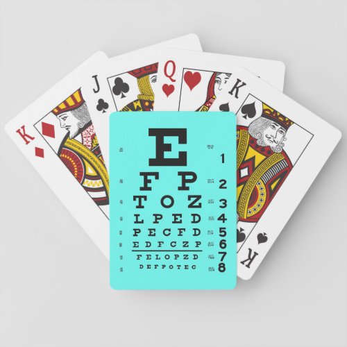 Retro Eye Chart Ophthalmology Optometry Pop Art Playing Cards
