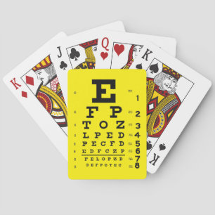 Retro Eye Chart Ophthalmology Optometry Pop Art Poker Cards
