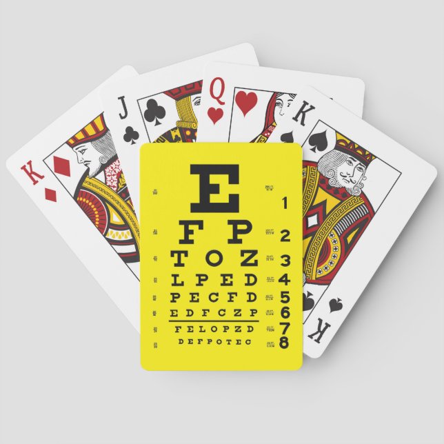 Retro Eye Chart Ophthalmology Optometry Pop Art Poker Cards (Back)
