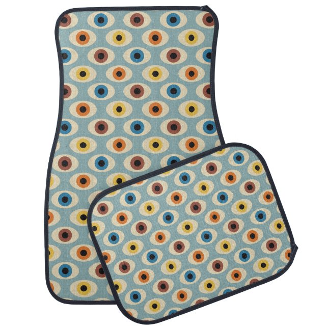 Retro Eye Pattern Car Floor Mat (Set)