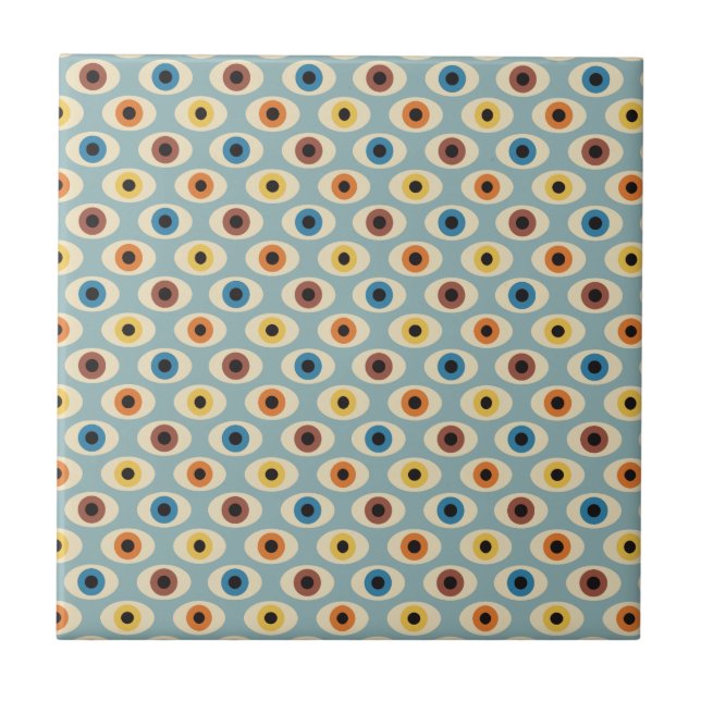 Retro Eye Pattern Ceramic Tile (Front)