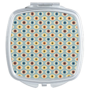 Retro Eye Pattern Compact Mirror