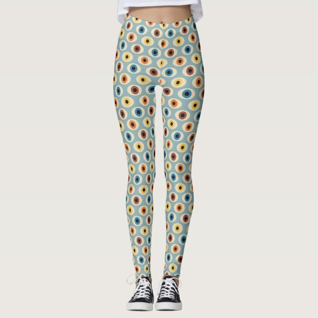 Retro Eye Pattern Leggings (Front)