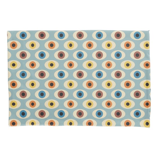 Retro Eye Pattern Pillow Case (Front)