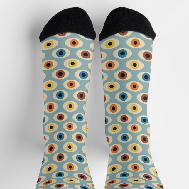 Retro Eye Pattern Socks (Top)