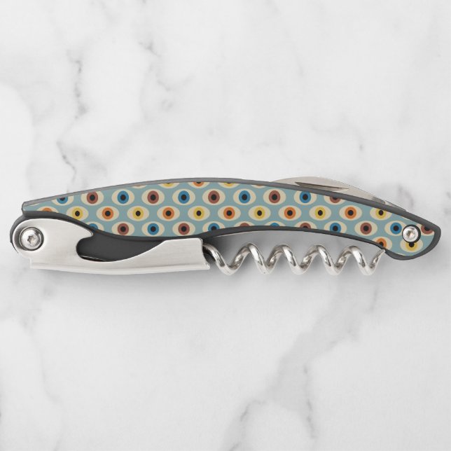 Retro Eye Pattern Waiter's Corkscrew (Front)