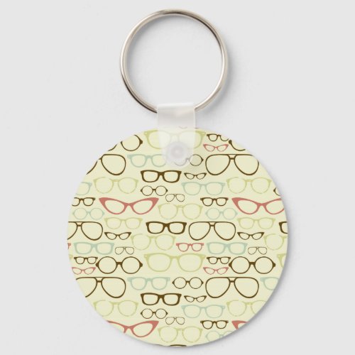 Retro Eyeglass Hipster Keychain