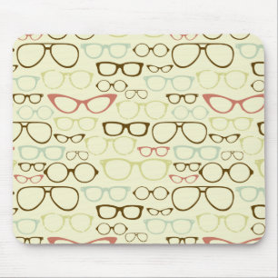 Retro Eyeglass Hipster Mouse Pad
