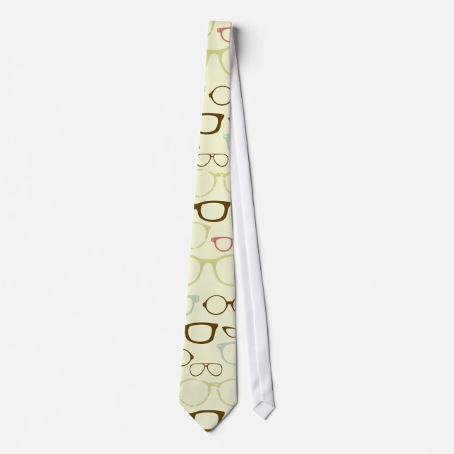 Retro Eyeglass Hipster Neck Tie (Front)