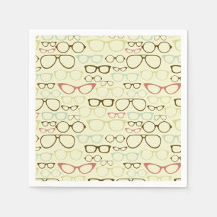 Retro Eyeglass Hipster Paper Napkins