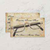 Retro Eyeglasses Grungy Paper Business Card (Front/Back)
